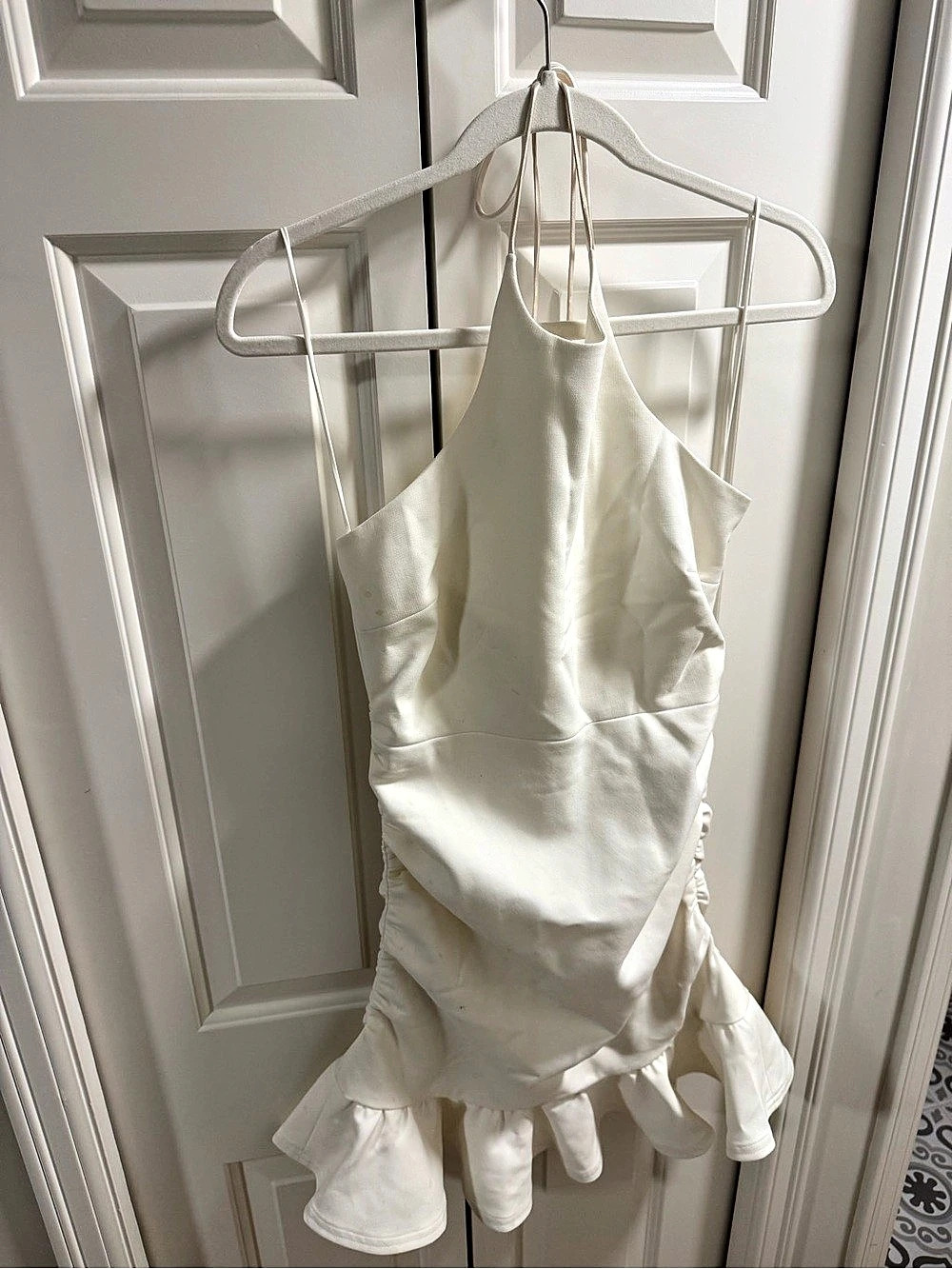 Cinq a Sept White Ruffle Mini Dress Size 4